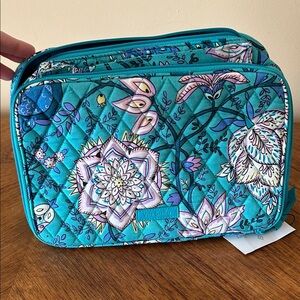 Vera Bradley Teal and Purple Floral Cosmetic Bag